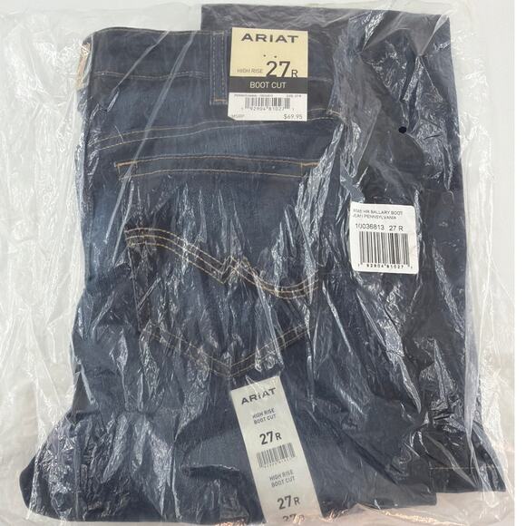 Ariat Women's Blue High Rise Ballary Boot Cut Jeans Size 27R - Picture 3 of 11